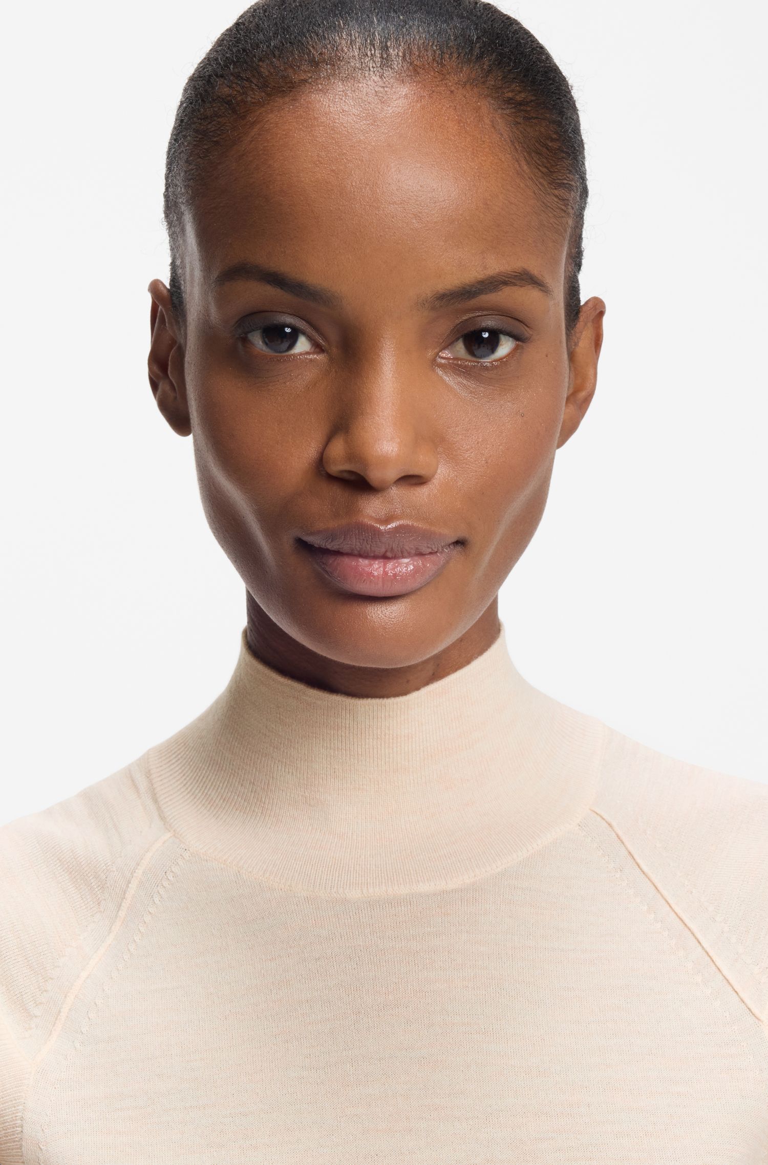 【BOSS博斯】无袖高领黑白条纹衫