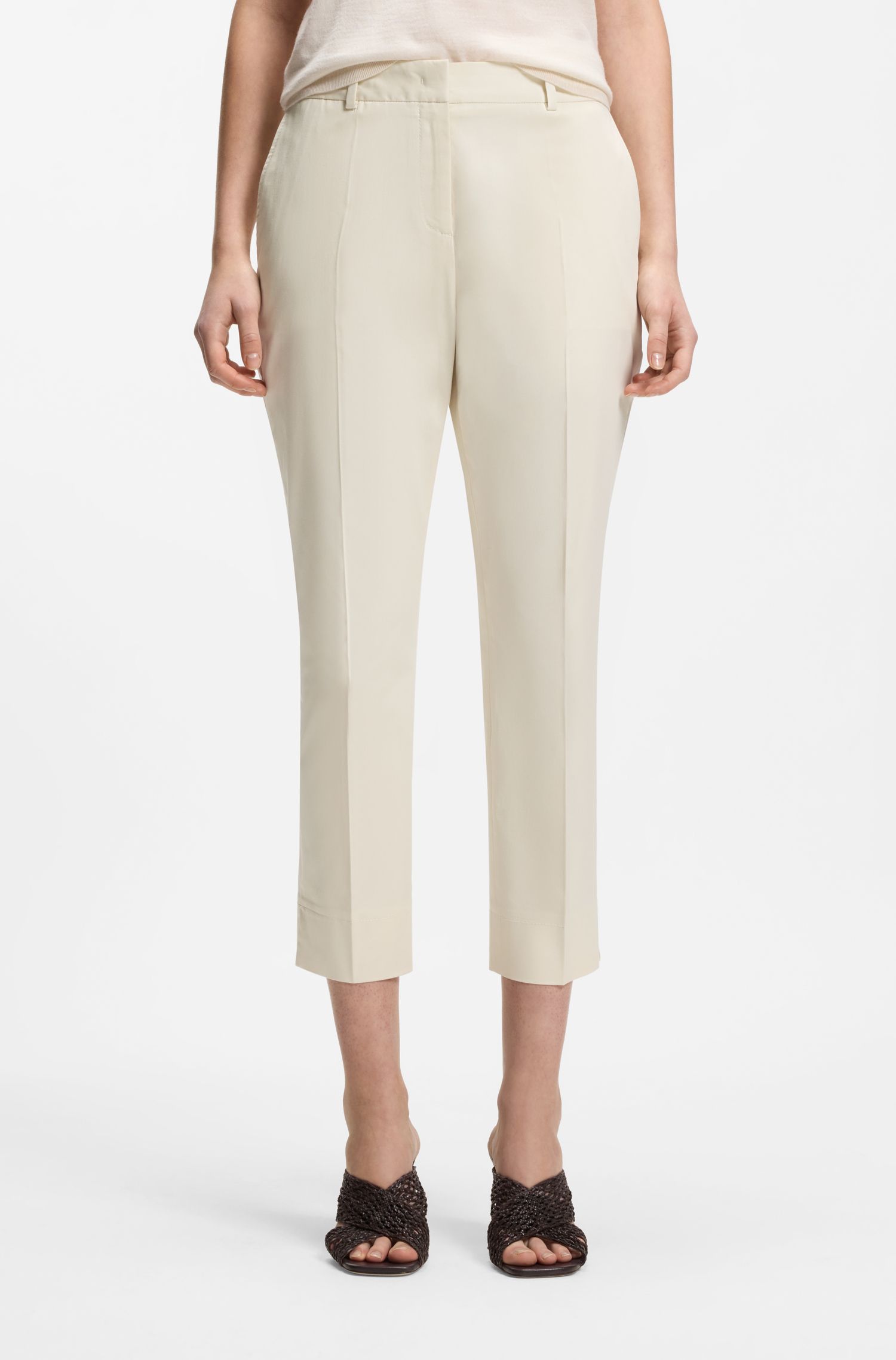 【BOSS博斯】弹力棉修身九分长裤