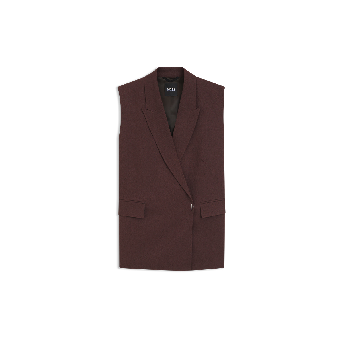 【BOSS博斯】亚麻混纺无袖宽松版型西装外套