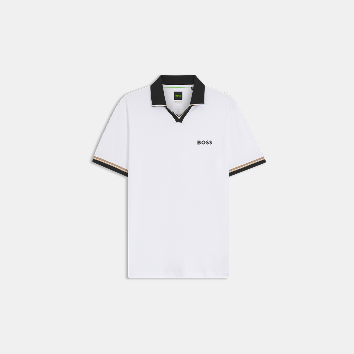 【BOSS博斯】经典条纹细节运动风修身 Polo 衫