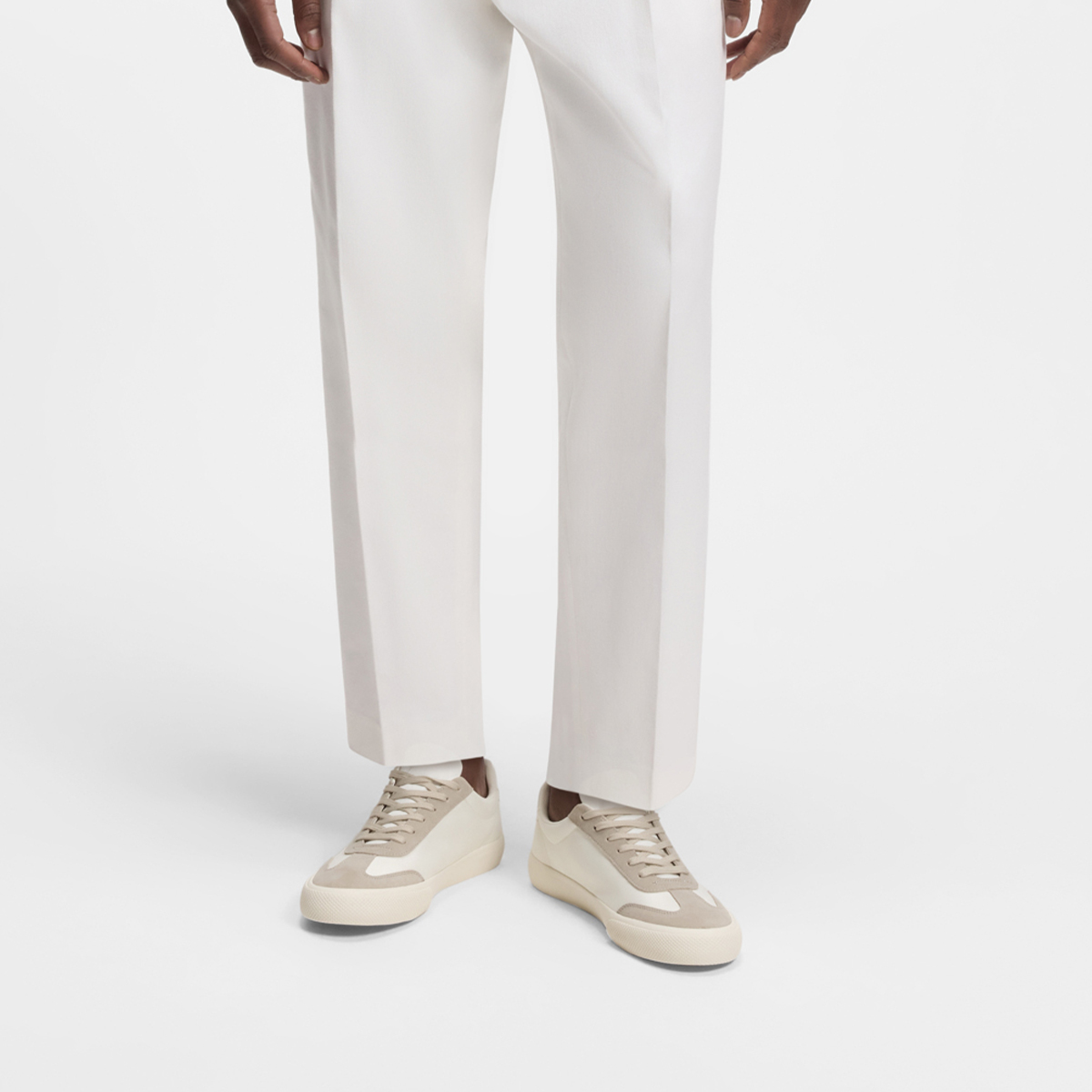 【BOSS博斯】麂皮饰边低帮运动鞋