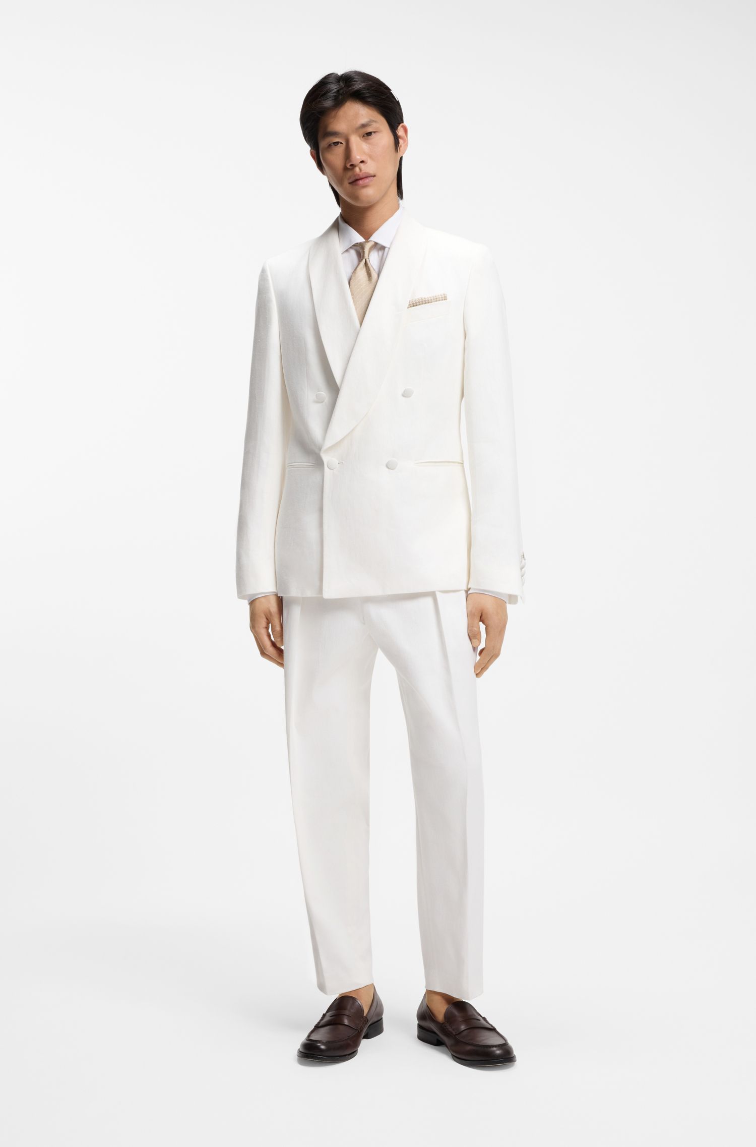 【BOSS博斯】亚麻休闲长袖衬衫