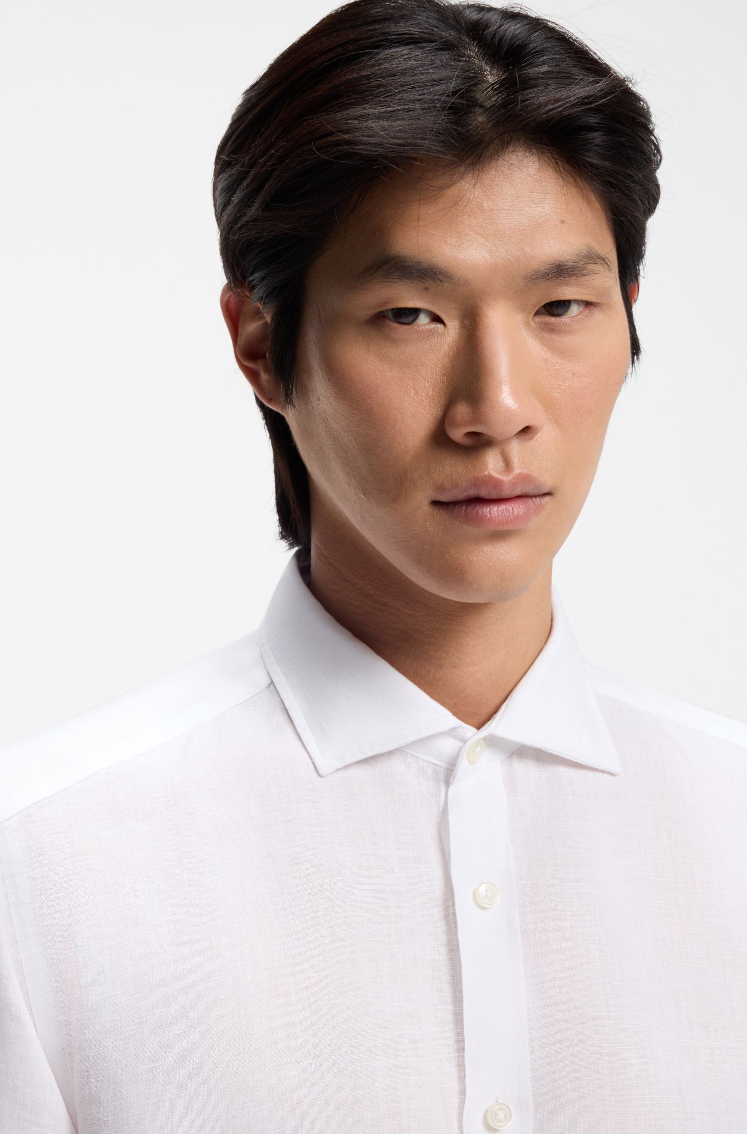 【BOSS博斯】亚麻休闲长袖衬衫