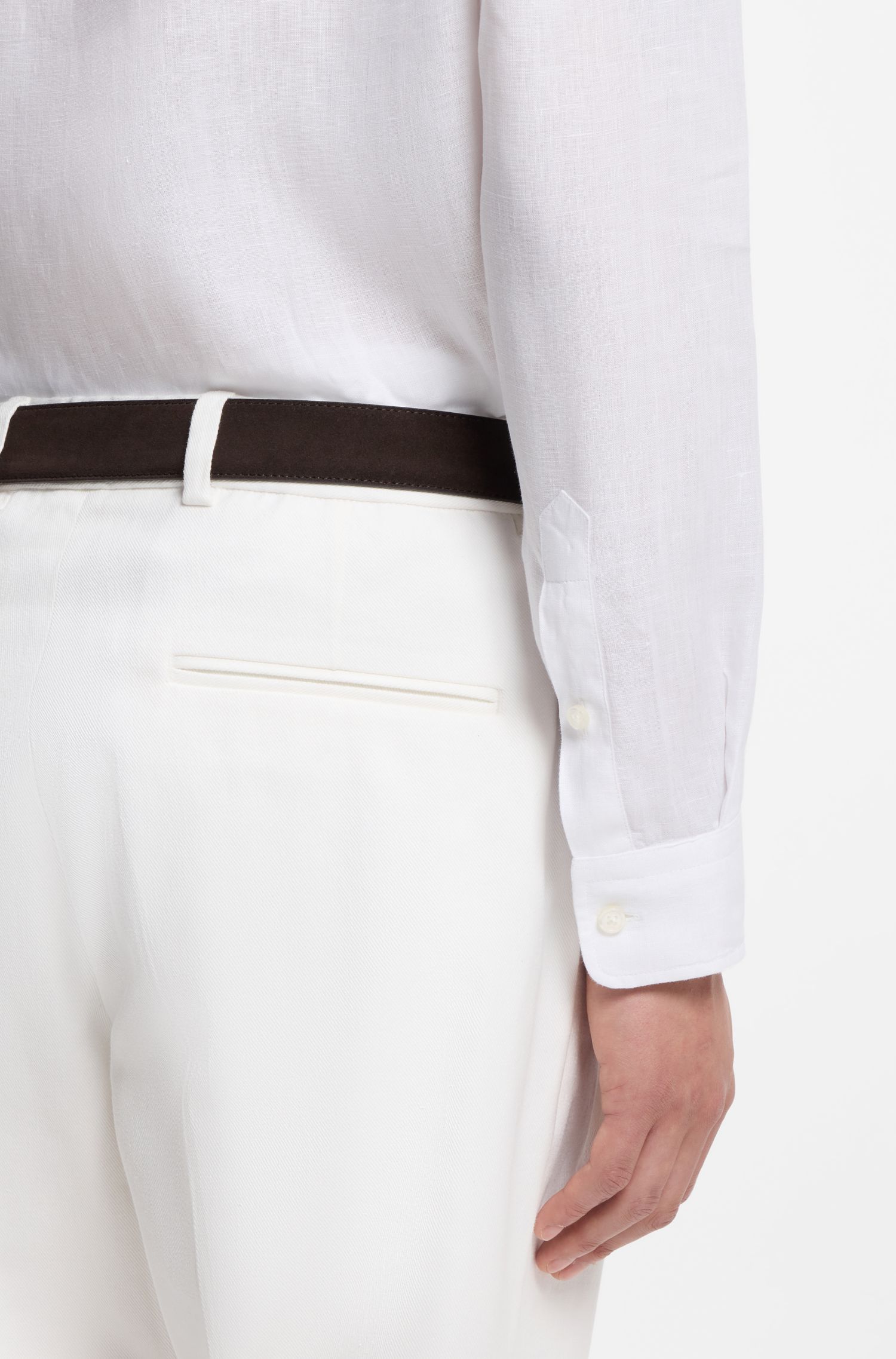 【BOSS博斯】亚麻休闲长袖衬衫