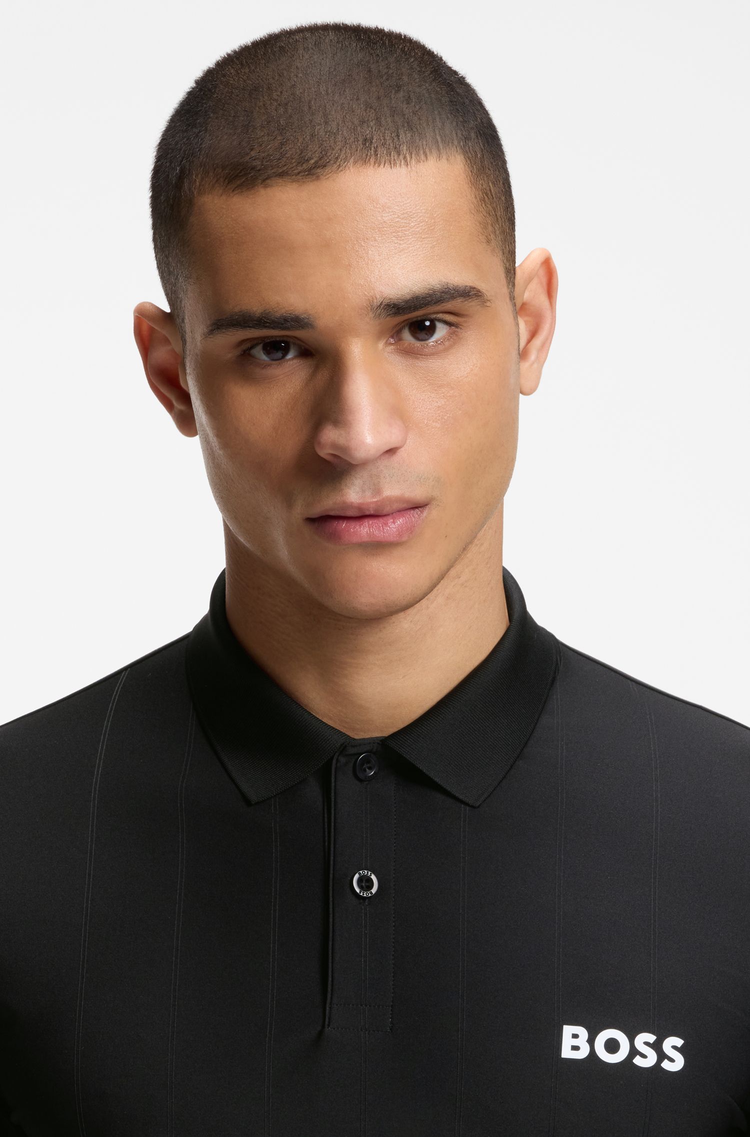 【BOSS博斯】四向弹力条纹平纹布修身版型 Polo 衫