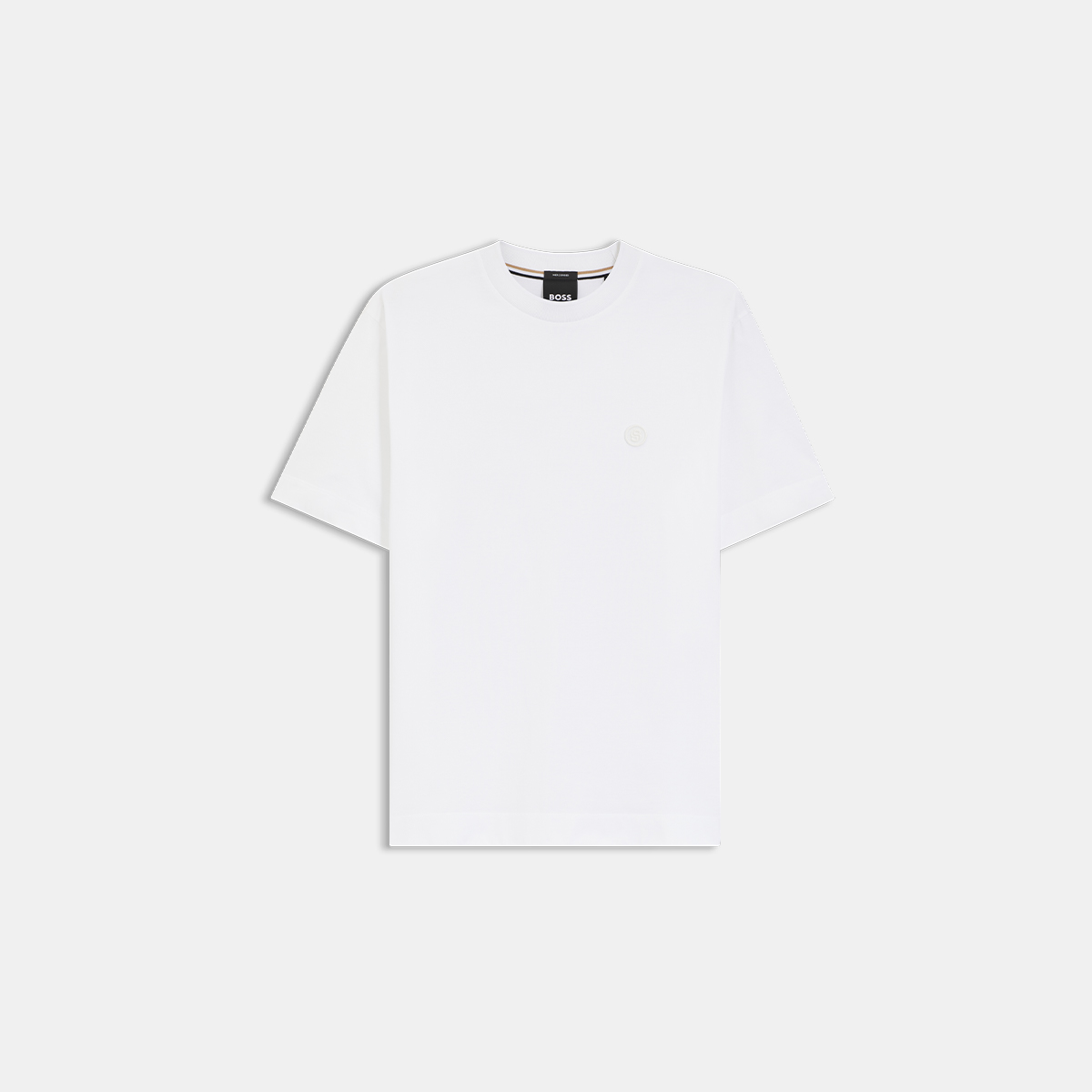 【BOSS博斯】双 B 造型交织字母装饰丝光棉质 T 恤