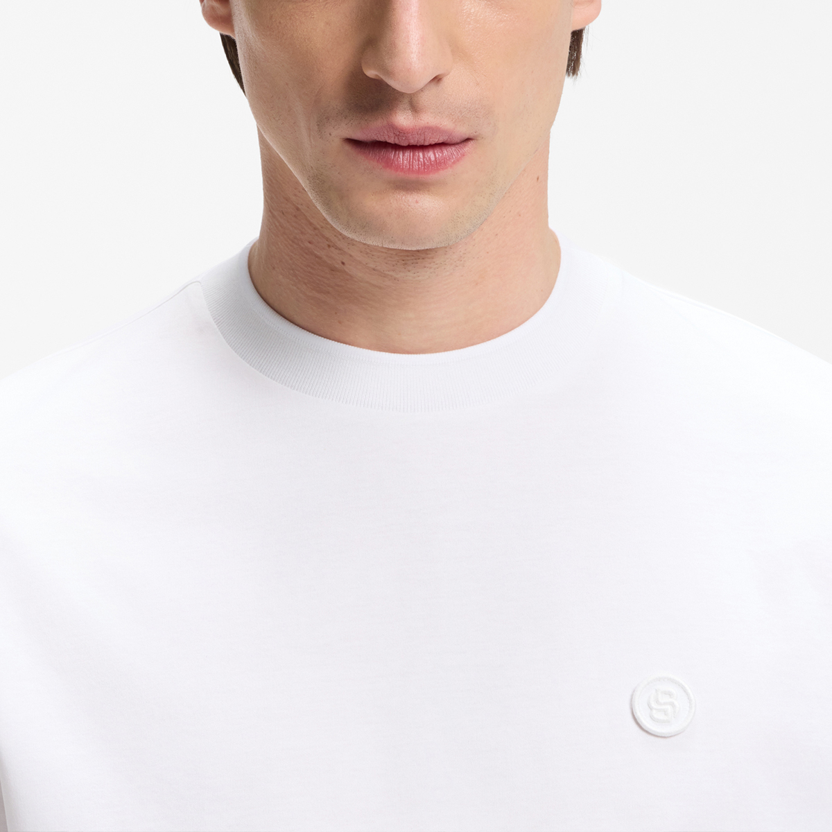 【BOSS博斯】双 B 造型交织字母装饰丝光棉质 T 恤