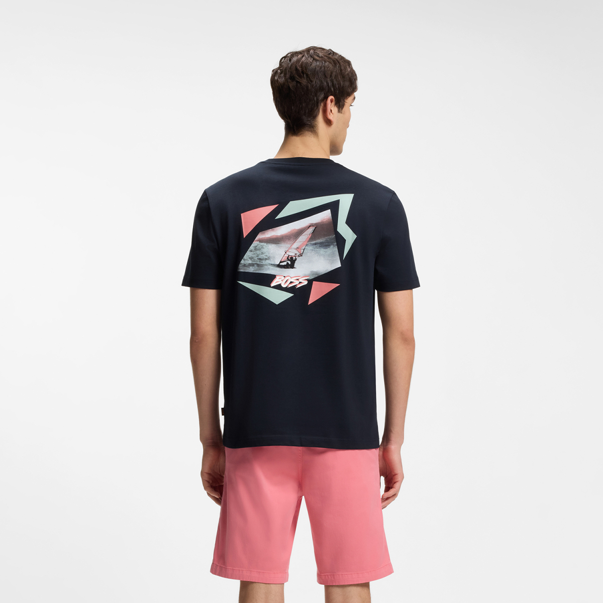 【BOSS博斯】印花艺术图案棉质平纹布 T 恤