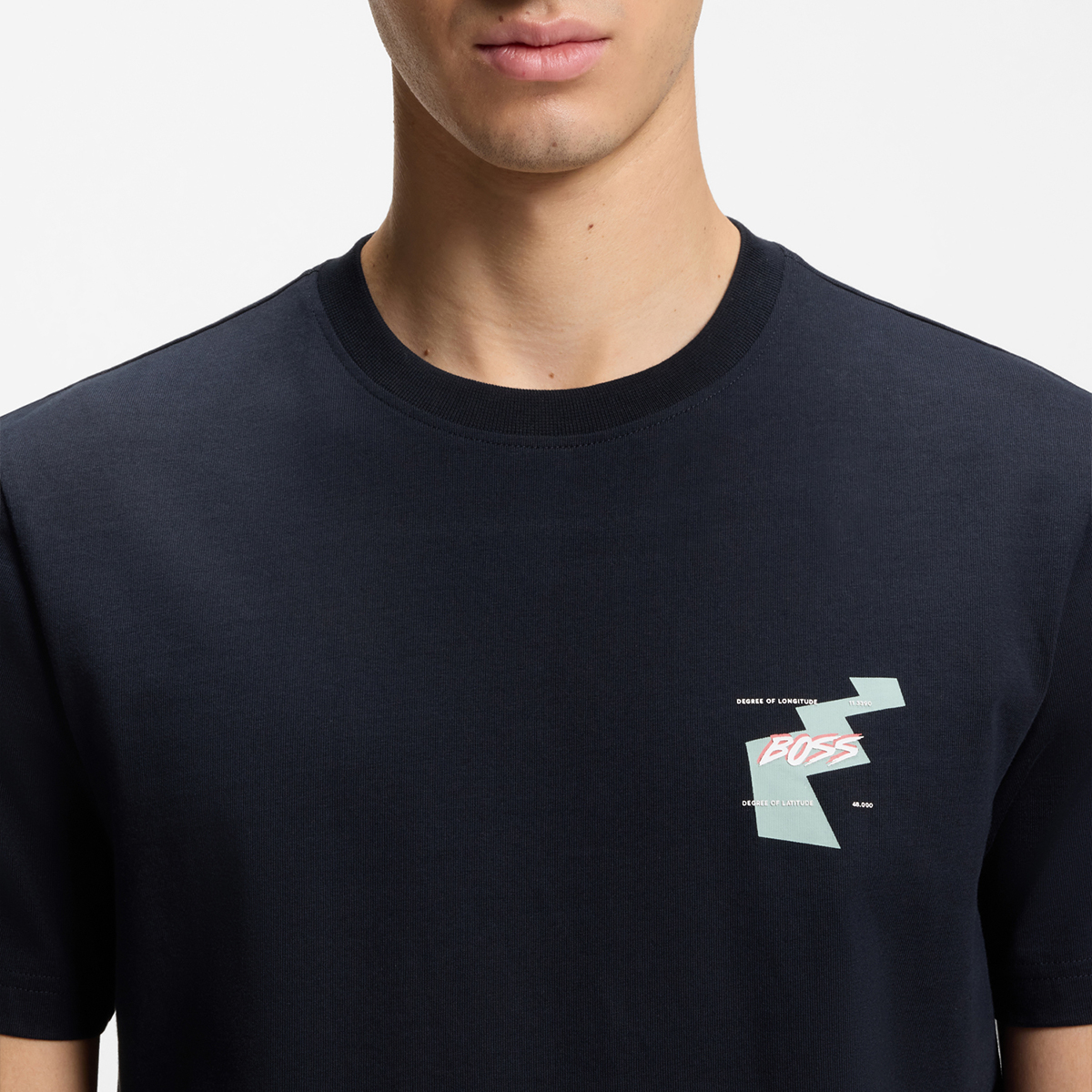 【BOSS博斯】印花艺术图案棉质平纹布 T 恤