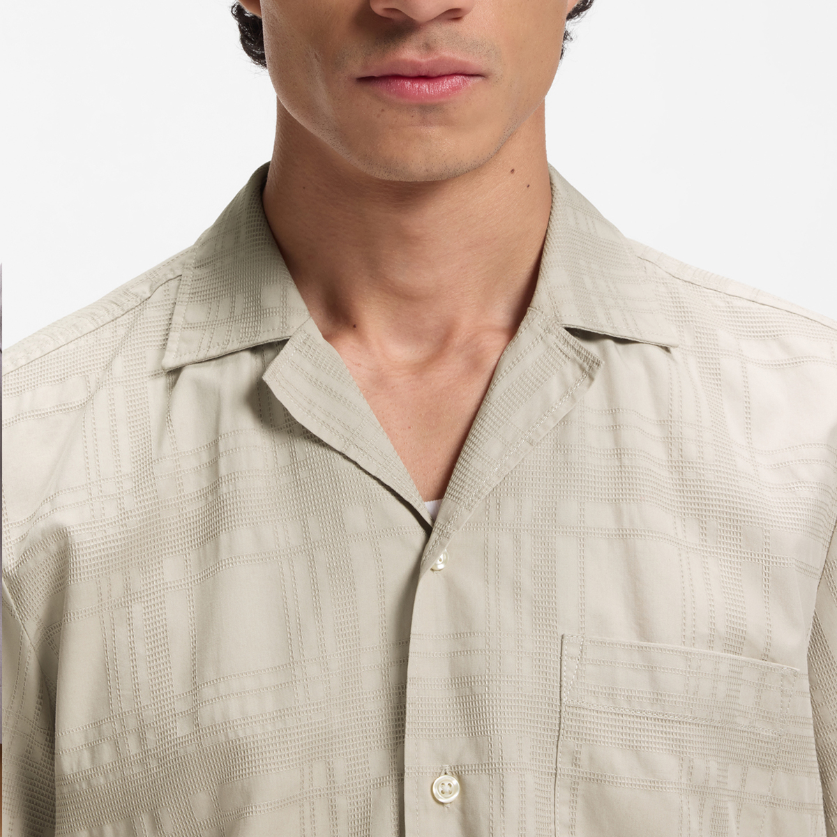 【BOSS博斯】格纹棉质多臂提花常规版衬衫