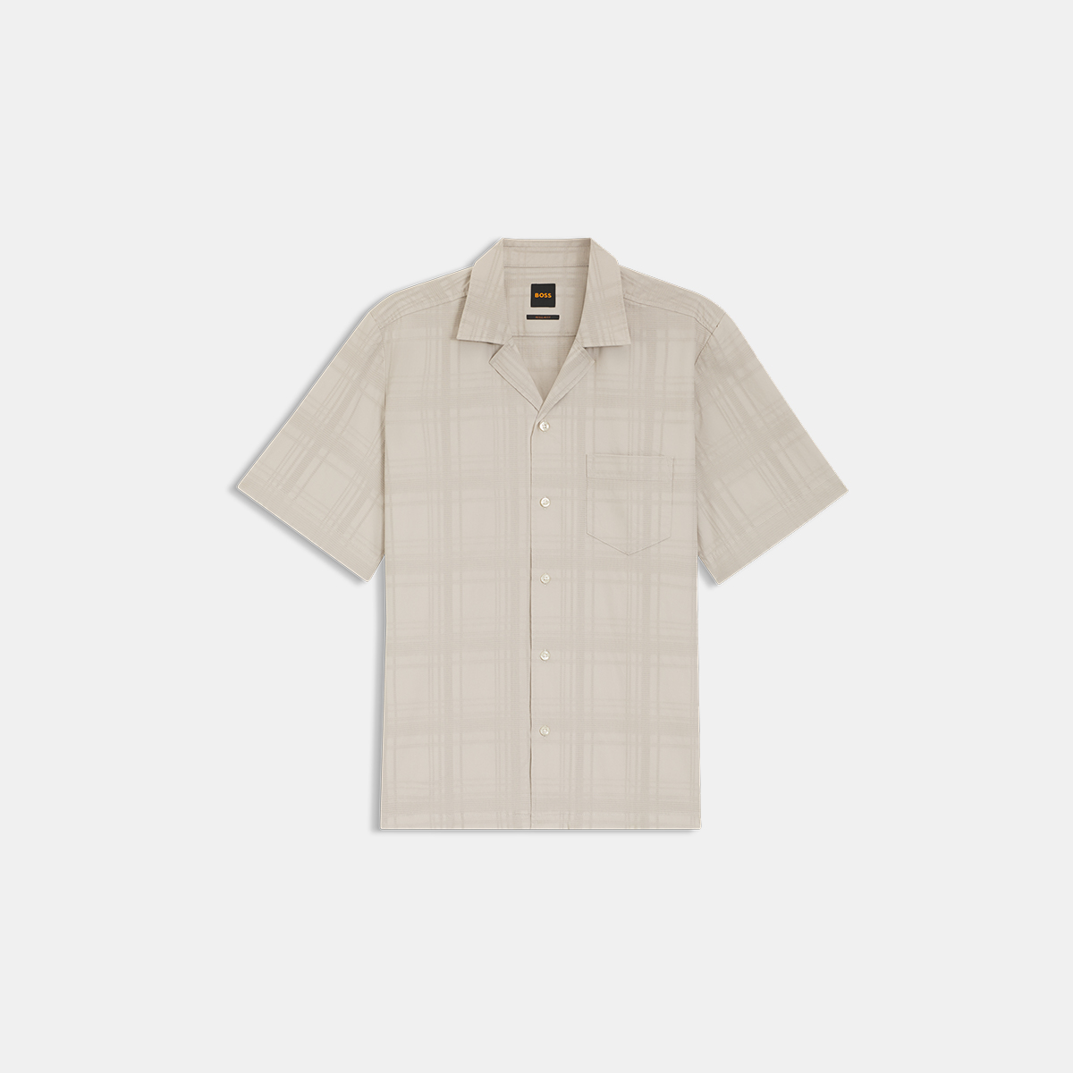 【BOSS博斯】格纹棉质多臂提花常规版衬衫