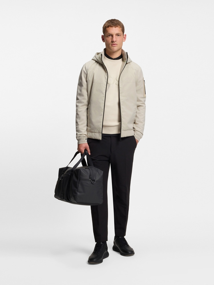 【BOSS博斯】拉链徽标口袋复合面料夹克