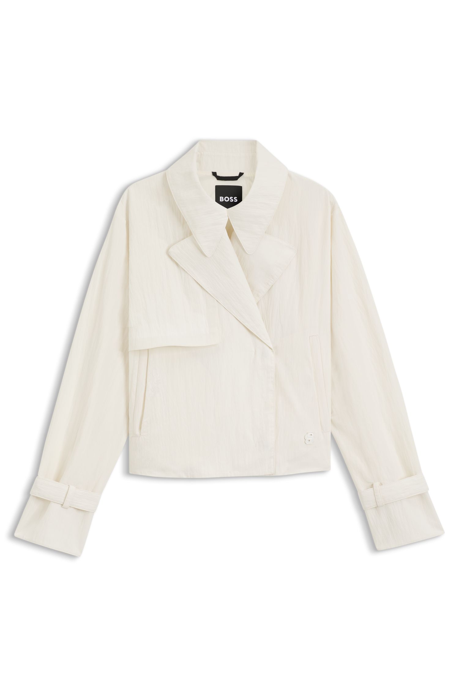 【BOSS博斯】磨毛绉布短款风衣