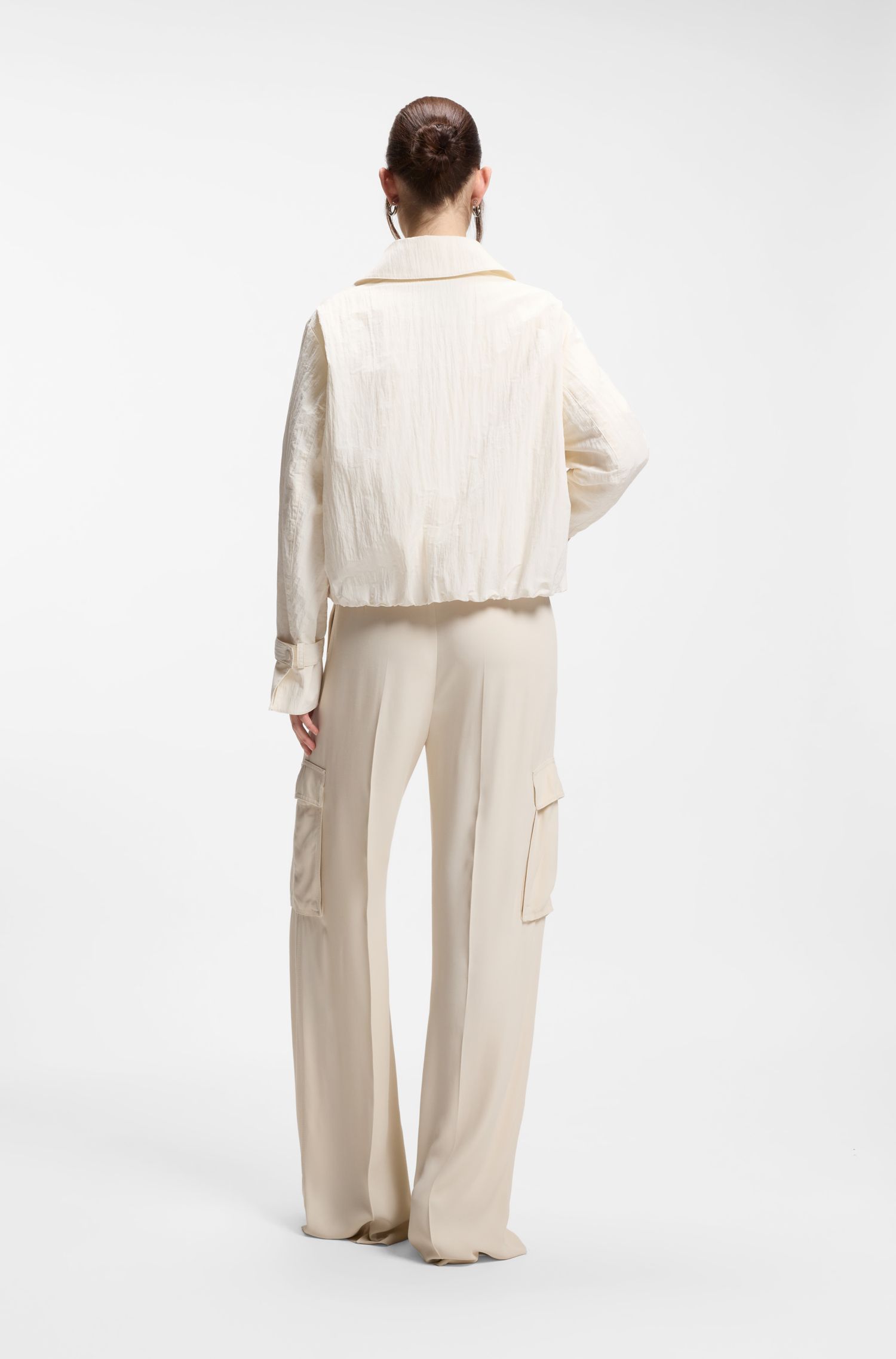 【BOSS博斯】磨毛绉布短款风衣