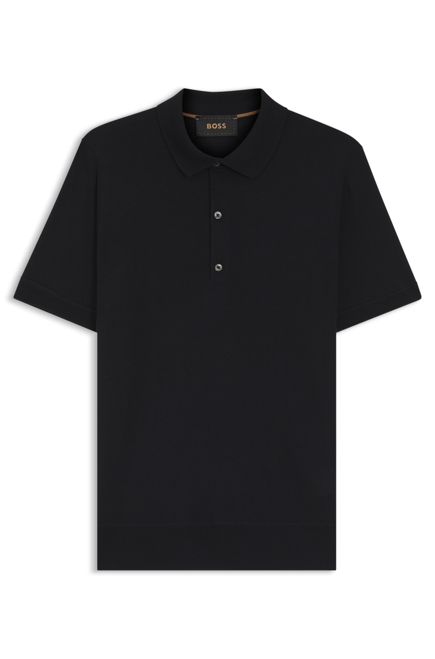 【BOSS博斯】针织真丝 Polo 领毛衣