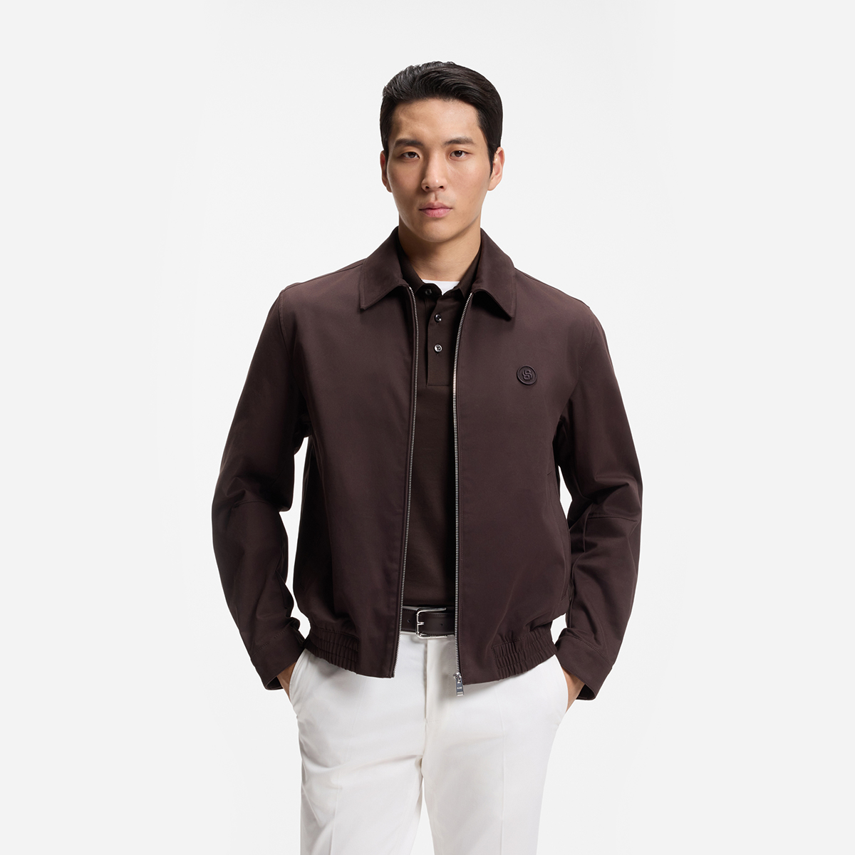 【BOSS博斯】双 B 交织字母徽章防泼水夹克