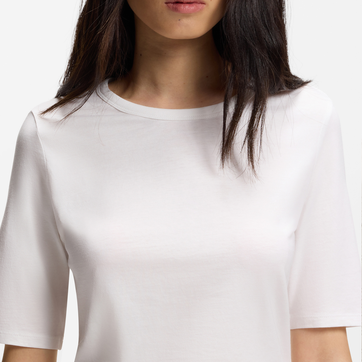 【BOSS博斯】莫代尔、真丝和棉质混纺修身 T 恤