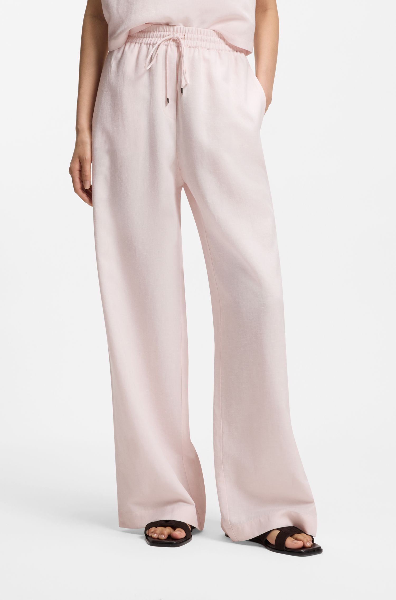 【BOSS博斯】松紧腰身阔腿裤