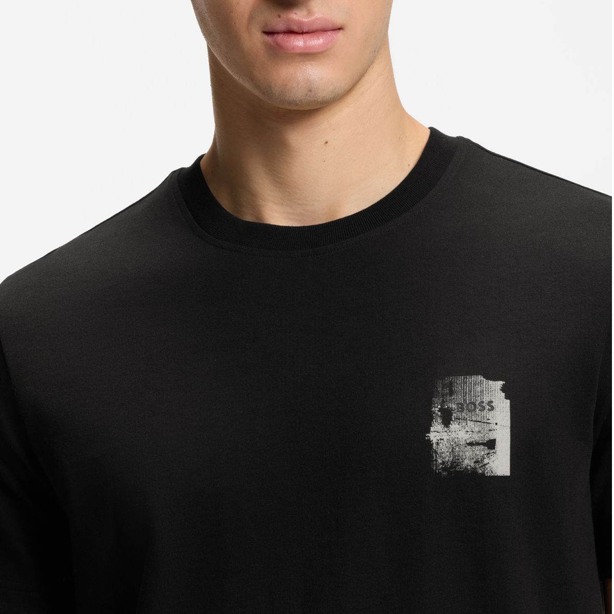 【BOSS博斯】印花艺术图案装饰棉质平纹布 T 恤