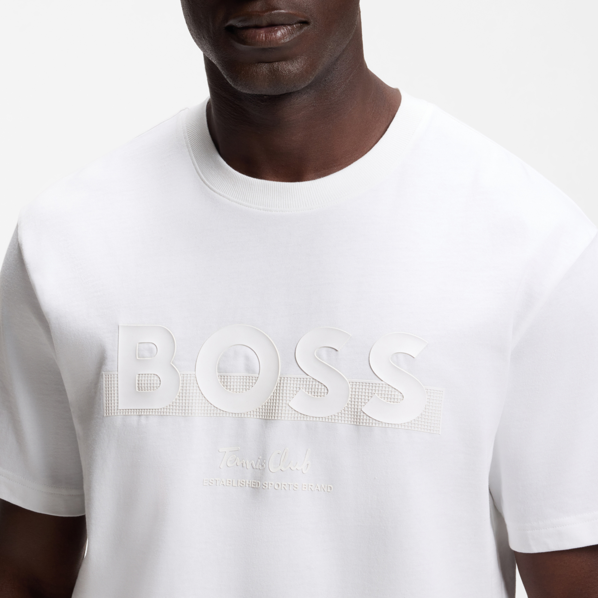 【BOSS博斯】网球风徽标图案宽松版型棉质 T 恤