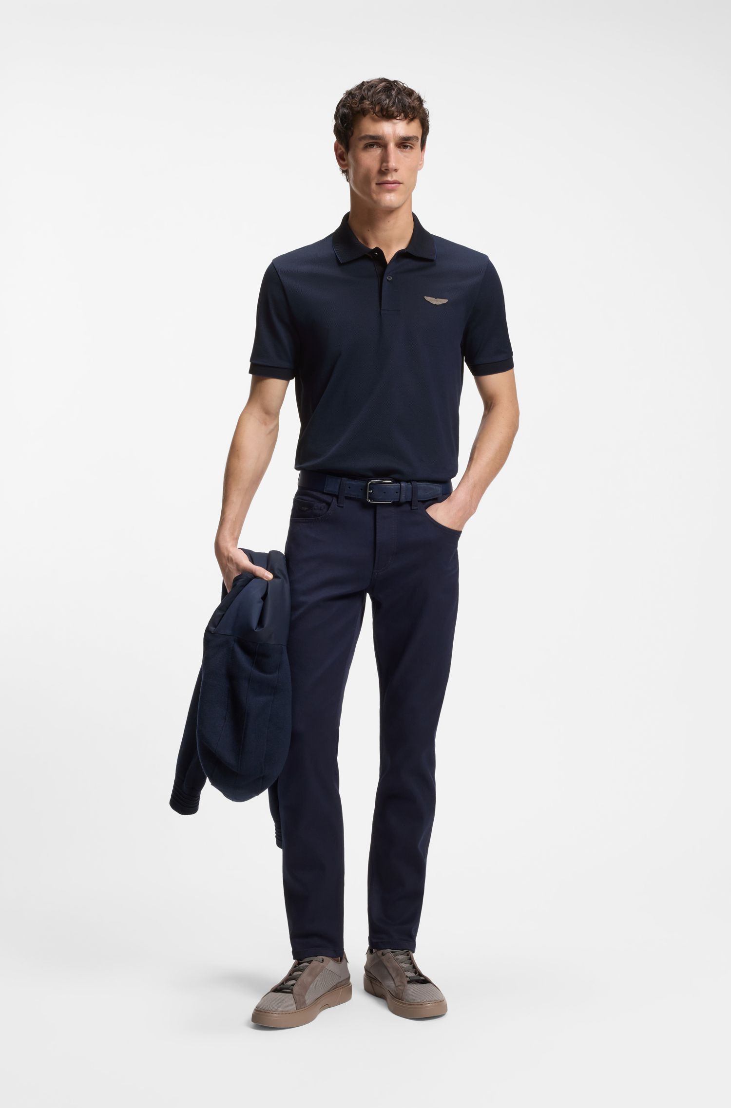 【BOSS博斯】BOSS x ASTON MARTIN 挺括棉质面料 Polo 衫