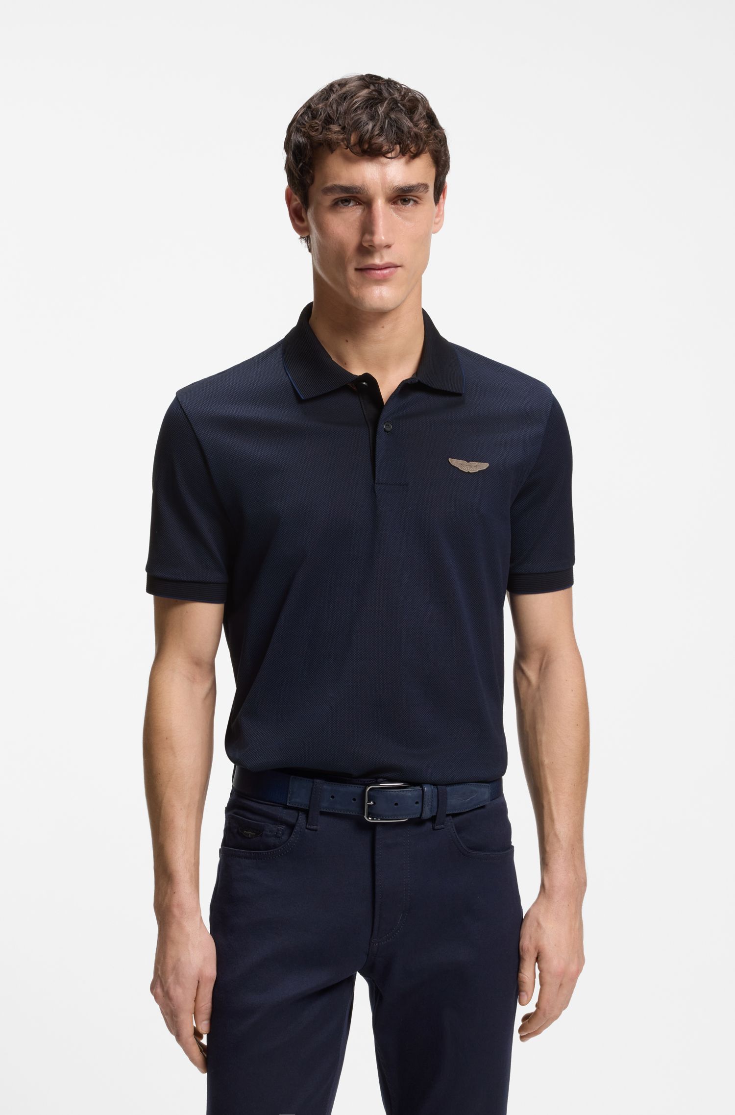【BOSS博斯】BOSS x ASTON MARTIN 挺括棉质面料 Polo 衫