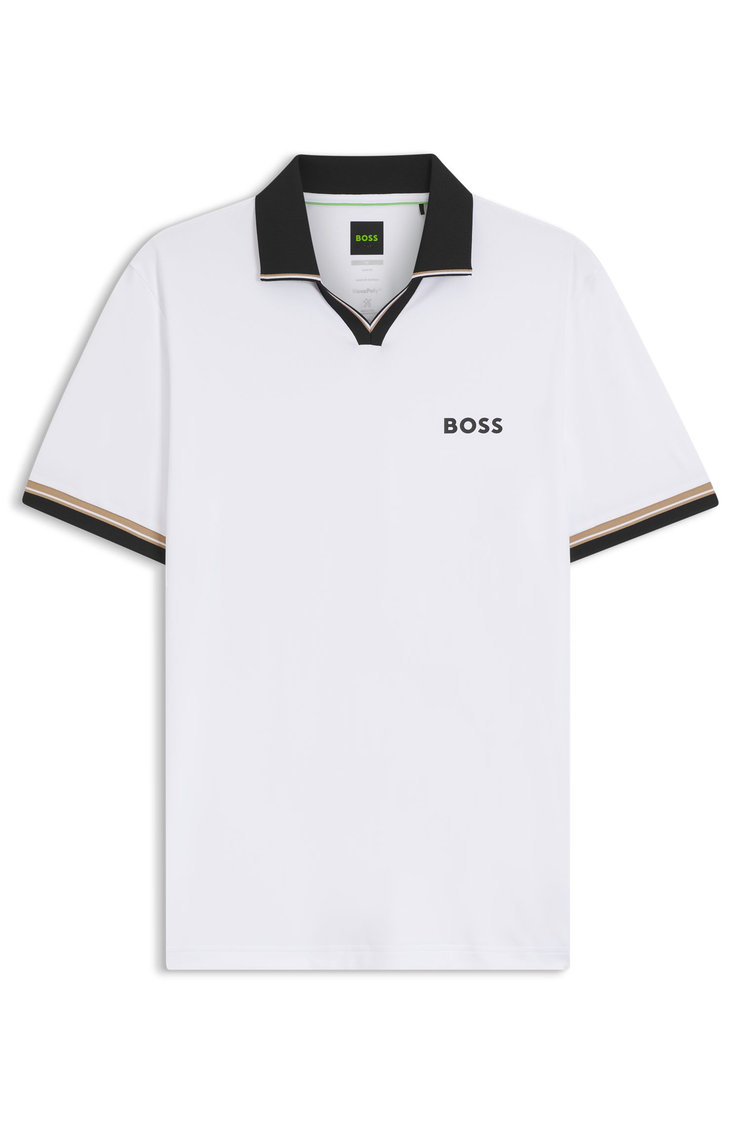 【BOSS博斯】经典条纹细节运动风修身 Polo 衫