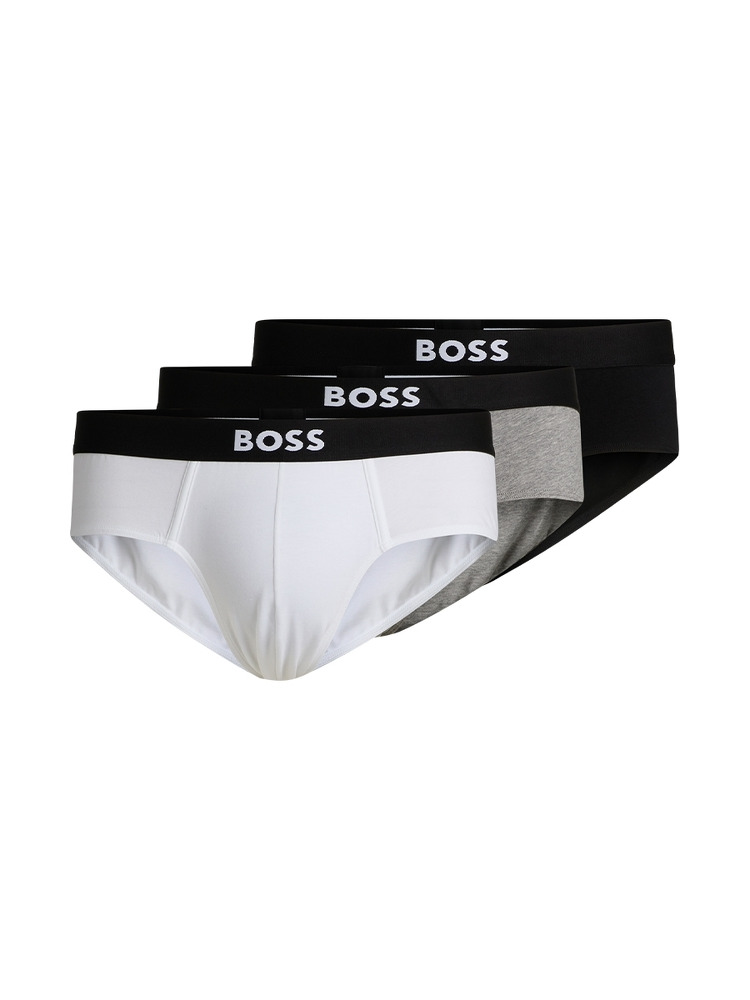 【BOSS博斯】徽标装饰裤腰弹力棉质三角内裤三条装