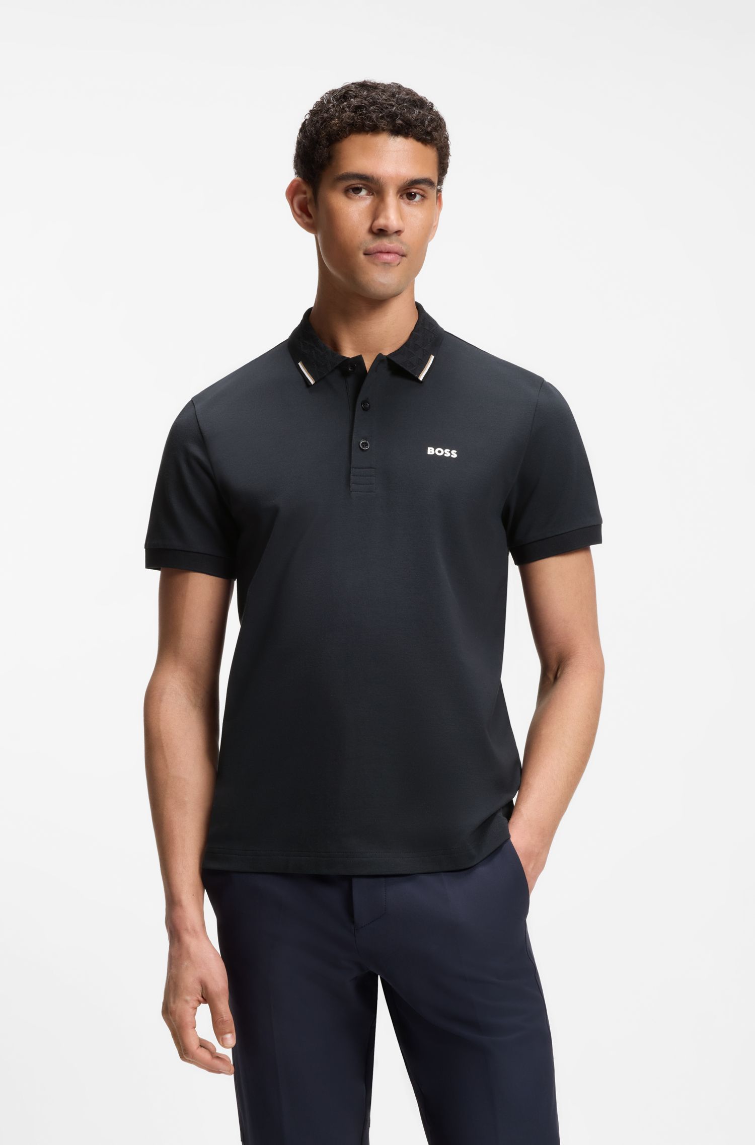 弹力棉珠地布运动风 Polo 衫