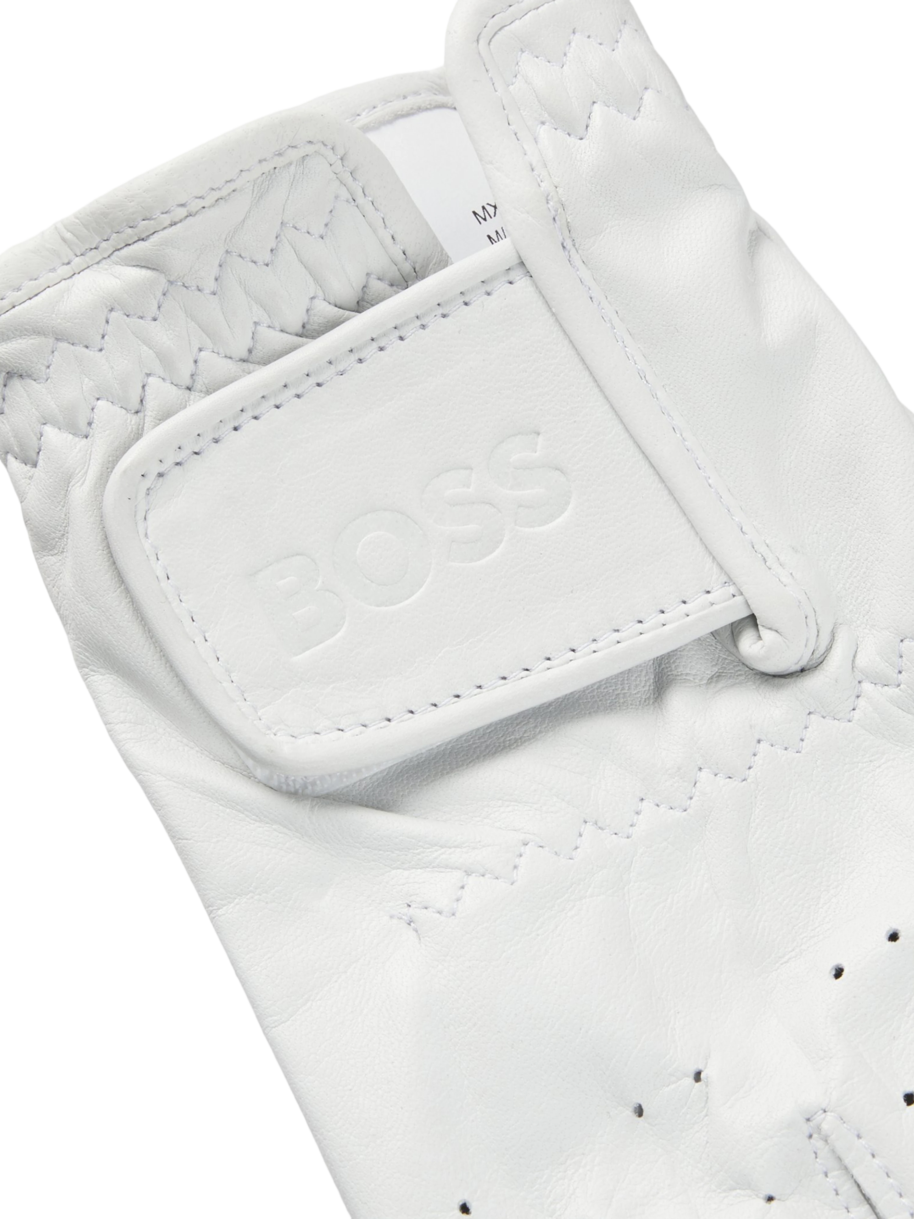 【BOSS博斯】镭射打孔装饰皮革手套